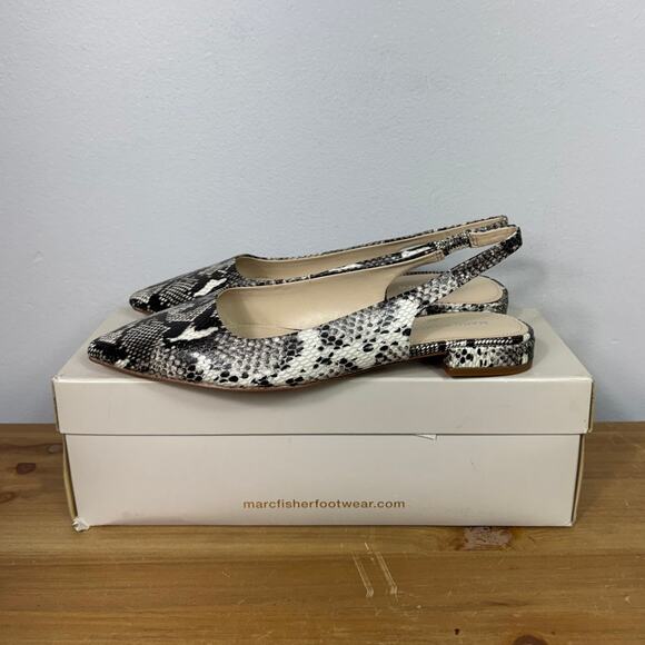 New Marc Fisher Fina2 Slingback Flats in Black Multi Women's Size 8 - Picture 4 of 10